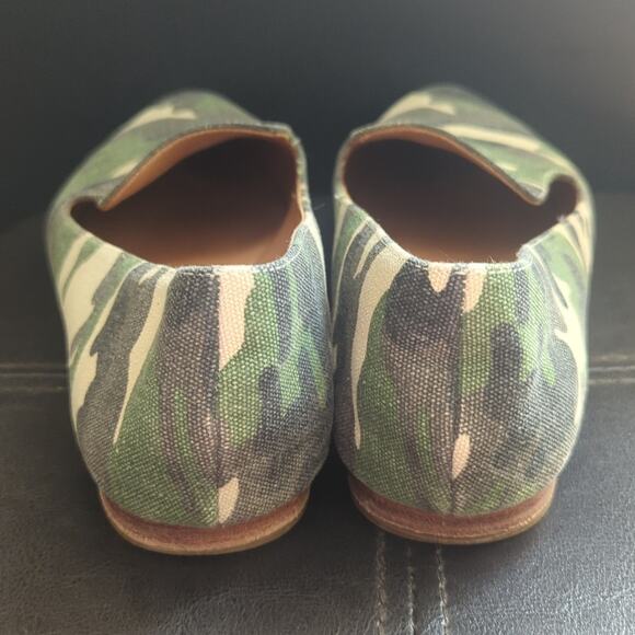 Veronica Beard Designer Griffin Camo Canvas Slide On Comfort Flats Loafers - Picture 4 of 7